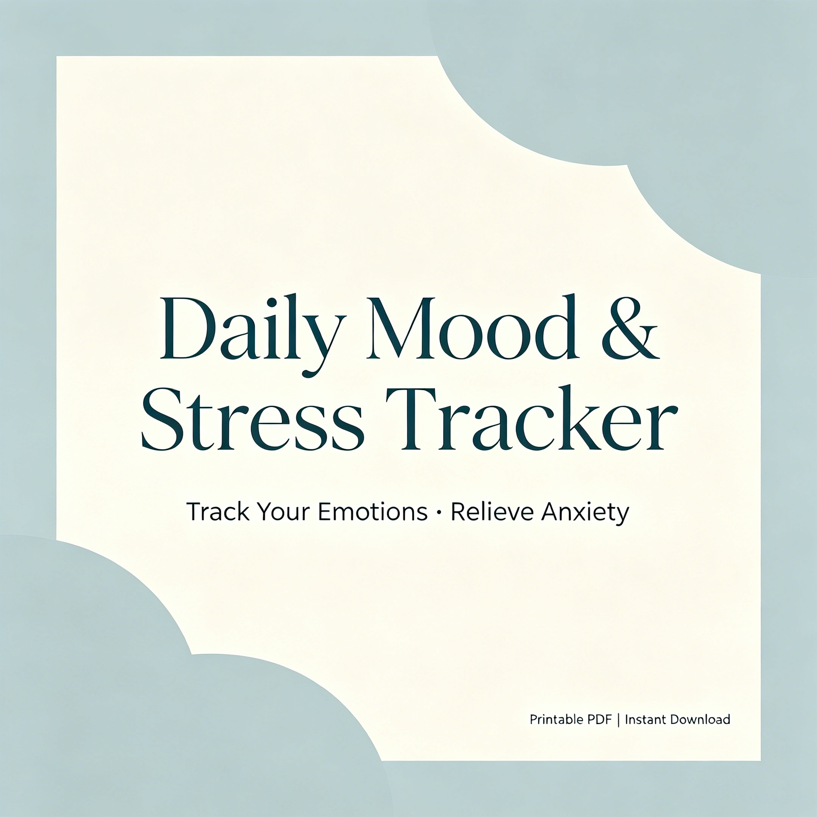 Daily Mood & Stress Tracker | Printable Emotional Healing Journal for Anxiety Relief